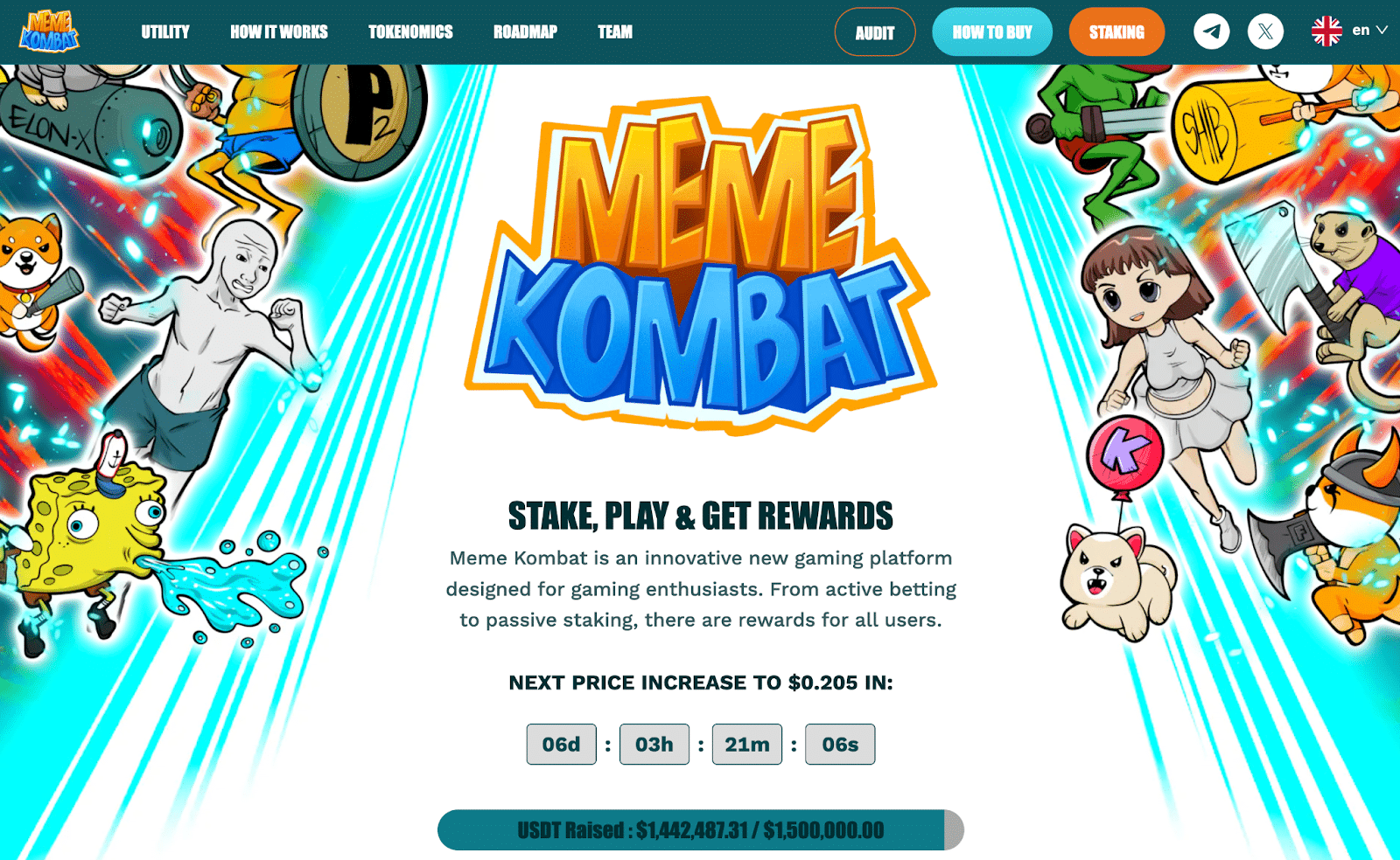 GA黄金甲Pepepe币价格上涨25%Meme Kombat在独特的游戏平台上筹集了近150万美元　也许会有100倍的增加